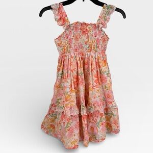 Haute Hippie Floral Pink and Orange Kids Dress